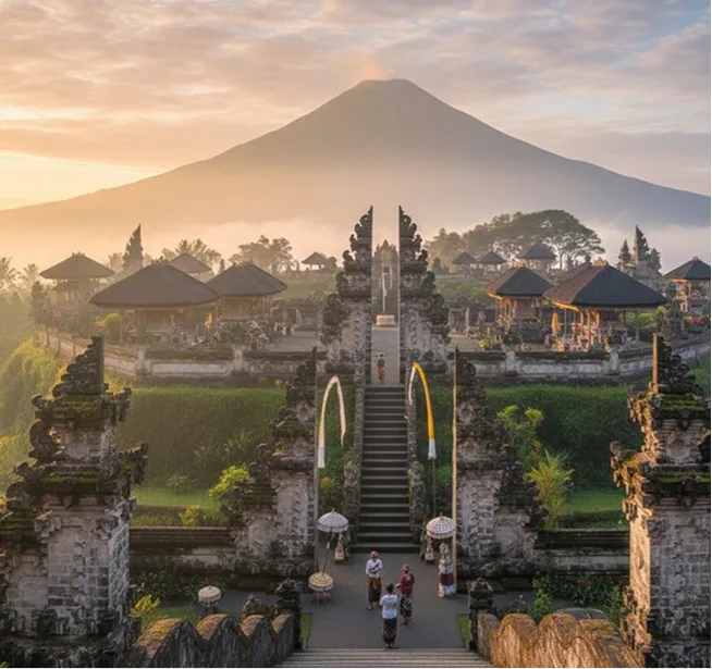 Magnificent tropical jungle waterfall, a scenic stop on Bali nature tours