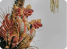 Scenic landscape of Bali countryside with beautiful coconut trees and mountains, typical of Bali tours